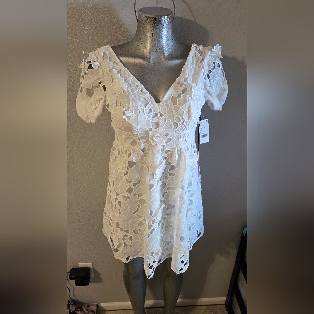 White Floral Lace Top